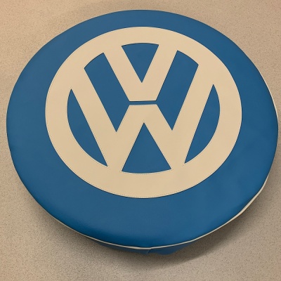 VW Spare Wheel Cover Bay Blue and Off White