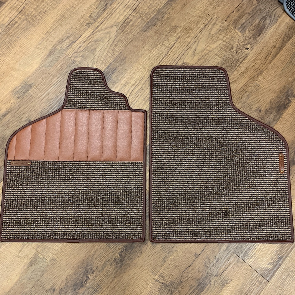BDK Classic Carpet Floor Mats – Beige/Tan, Front & Rear Set, Universal Fit With Heel Pad & Spiky Backing - View #5